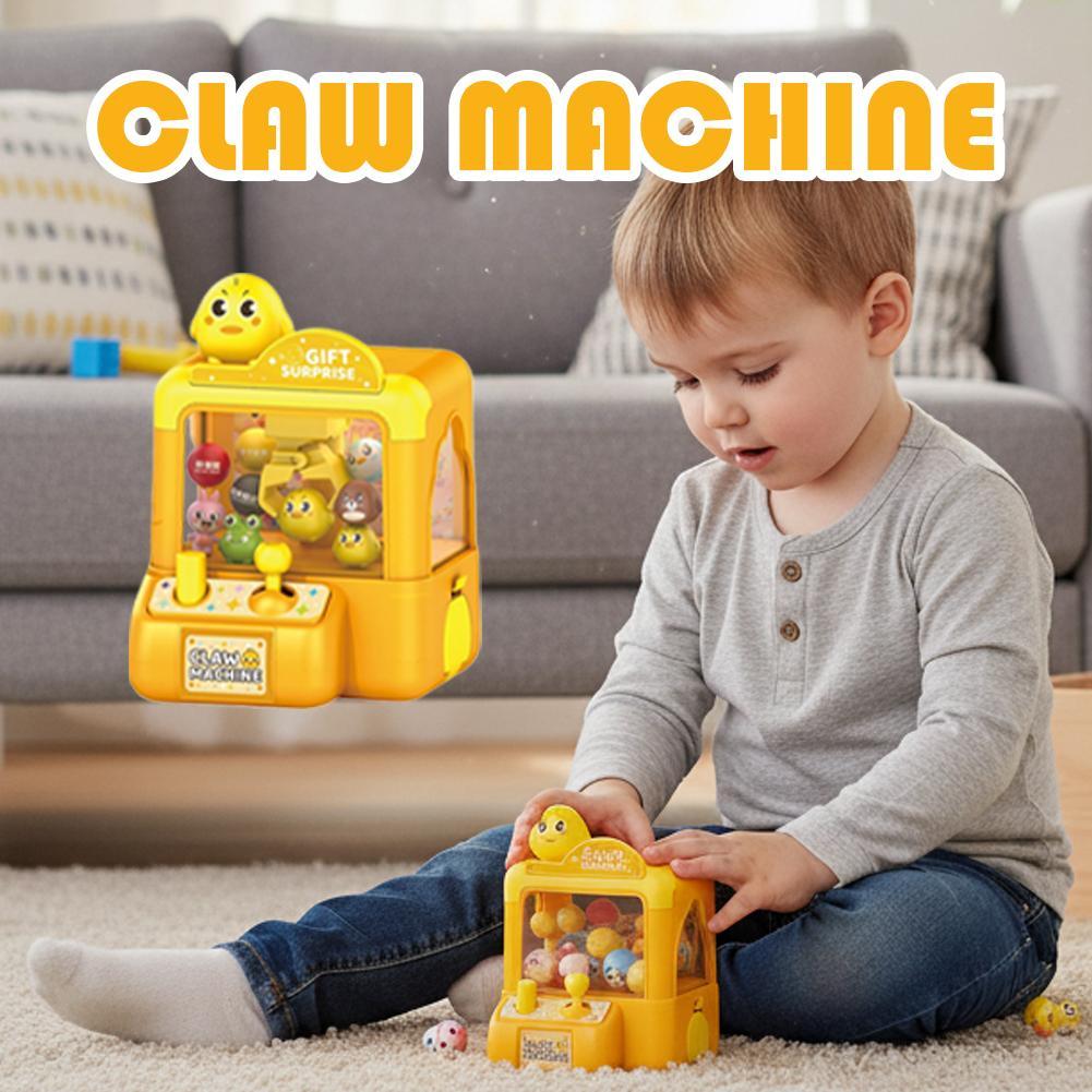 Arcade Toy Vending Machine - かわいいアーケードクレーンゲームおもちゃ、電子アーケードゲーム、調整可能なキャッチドールマシン、音楽付きミニ自動販売機、子供向け誕生日プレゼント