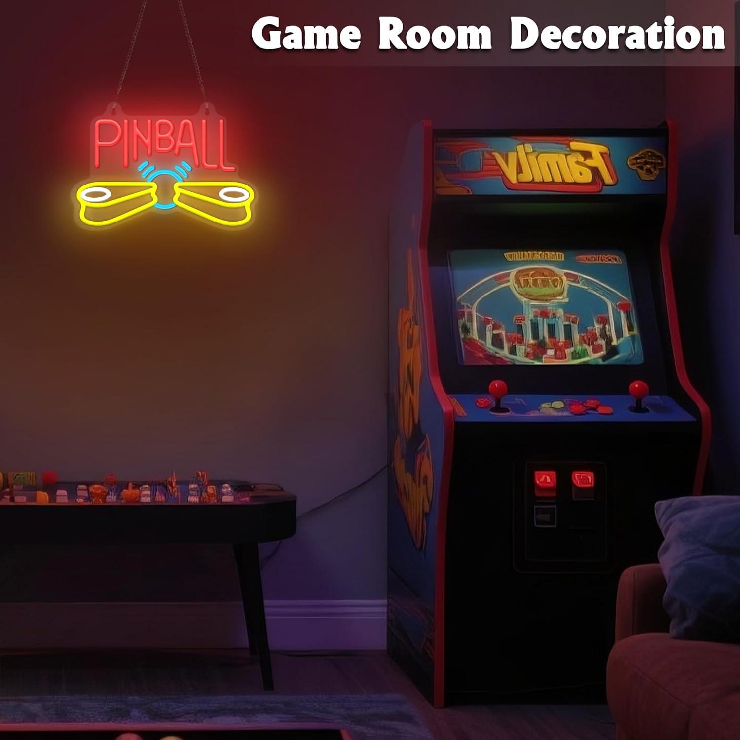 ピンボールネオンサイン、アーケード用、USB電源、調光機能付 - Arcade Games & Vending Llc Photos のレビューと価格
